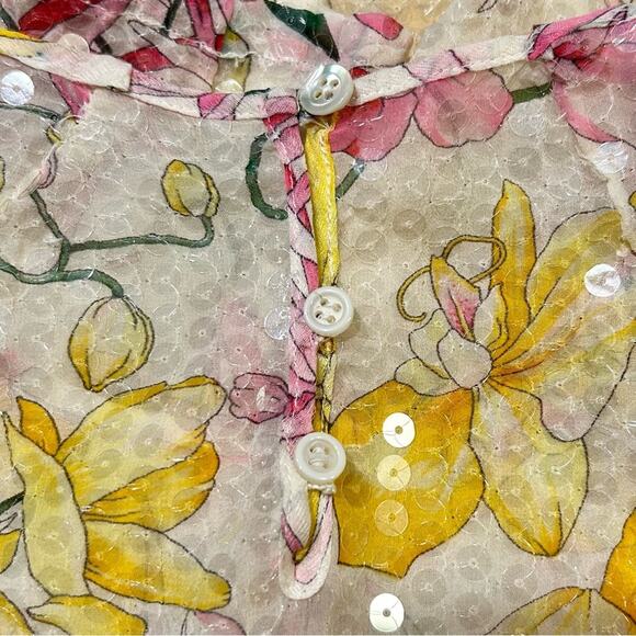 Valentino Miss V two piece skirt set sequin floral sz 10 - Picture 9 of 11